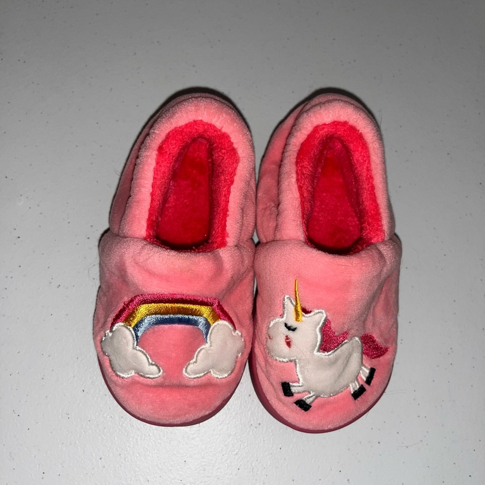 Unicorn & Rainbow Plush Slippers